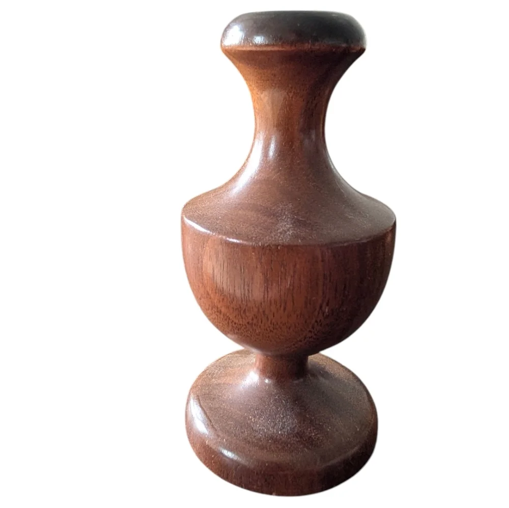 (2) Vintage MCM Danish Lathe Turned Small Bud Vases
